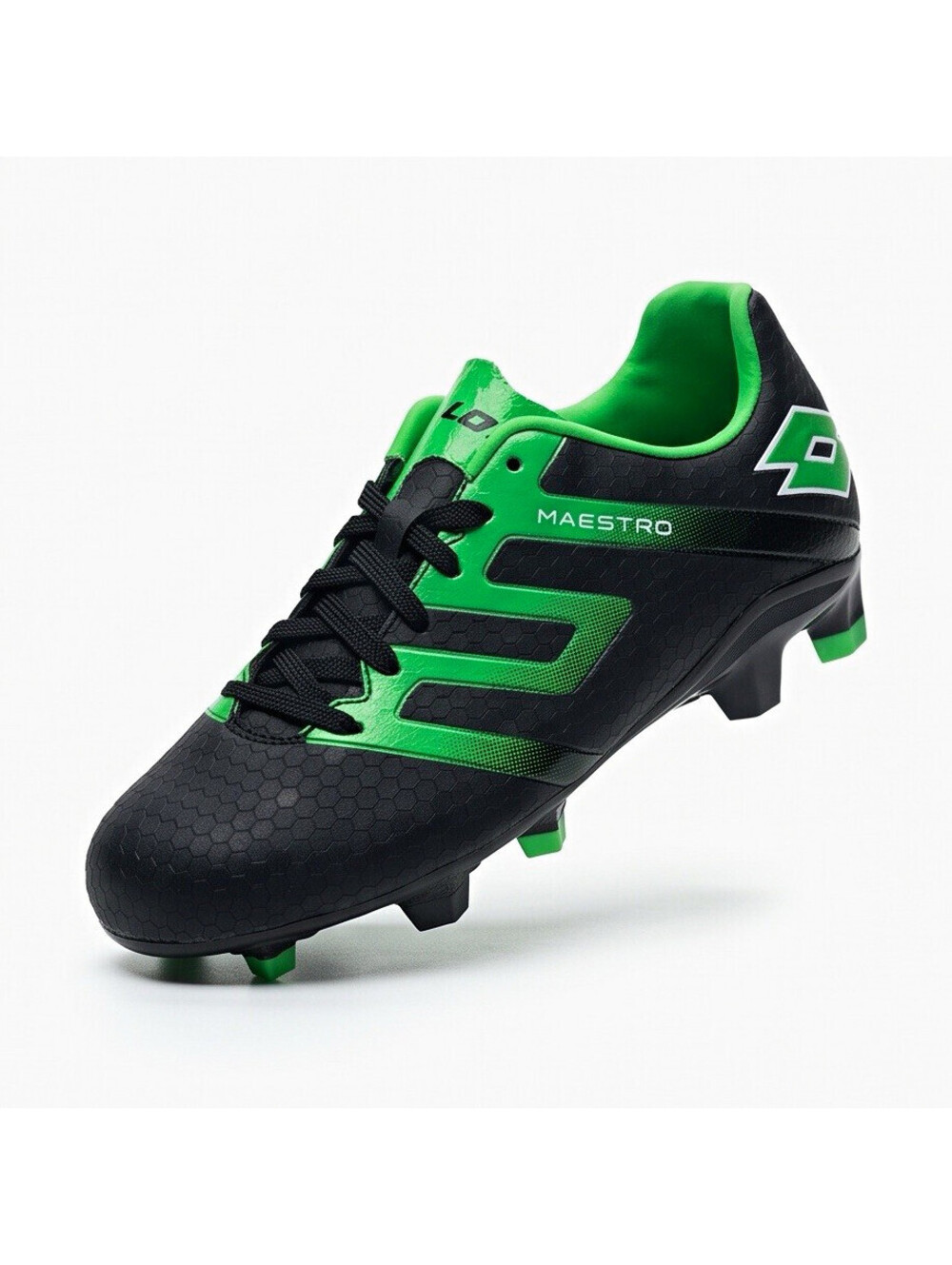 Lotto Maestro 700 V FG JR Kids Soccer Cleats US 1 Black Green NWT